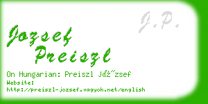 jozsef preiszl business card